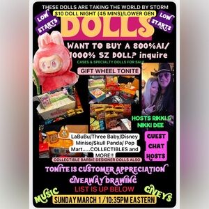 🩷CUSTOMER APPRECIATION GIVEAWAY DRAWING TONITE😱/GIFT WHEEL/$10 DOLLS/GIVEYS🩷